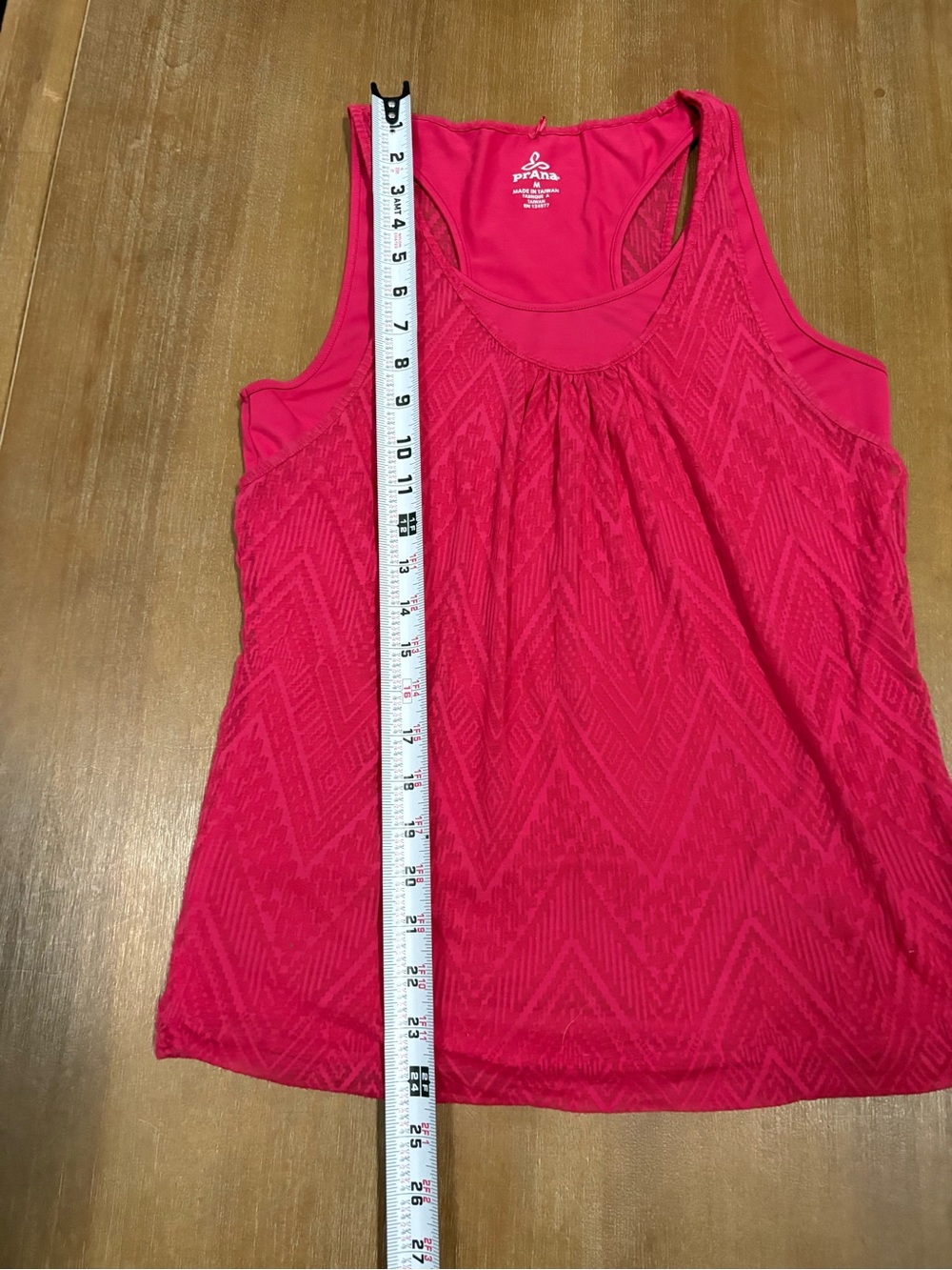 Prana Pink Chevron-Texture Racerback Tank - Picture 10 of 10